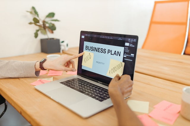 A picture showing a business plan, to signify the importance of creating a business plan when starting a clothing business